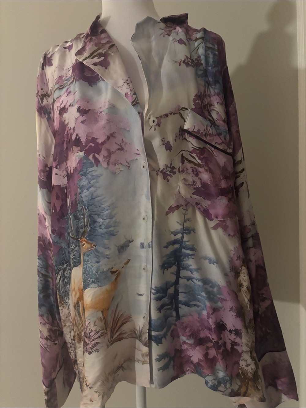 Anthropologie Lavender & Blue Scenic Button-Down Shirt